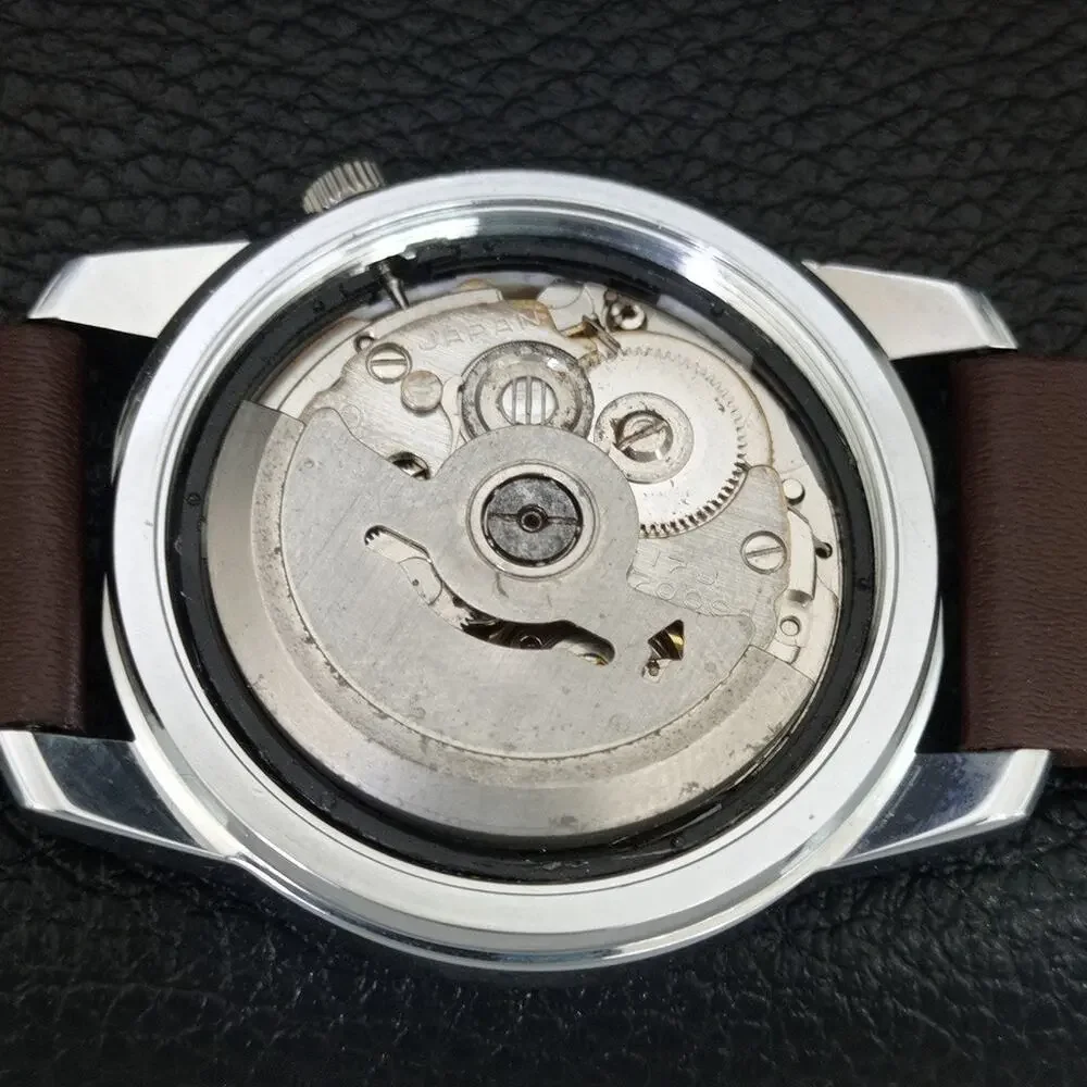 Vintage 1971 Seiko Automatic Mens Silver Watch W/daydate & Brown accents